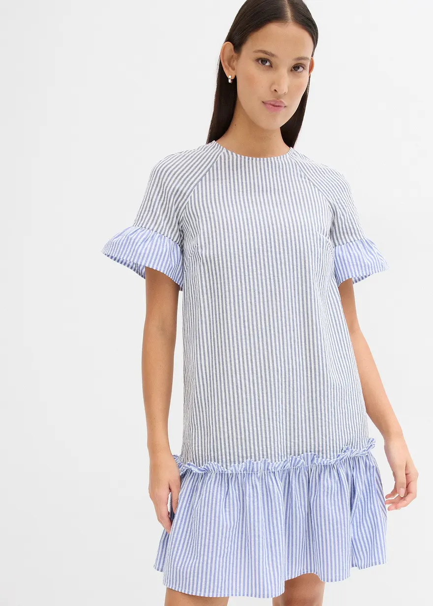 Minikleid aus Seersucker