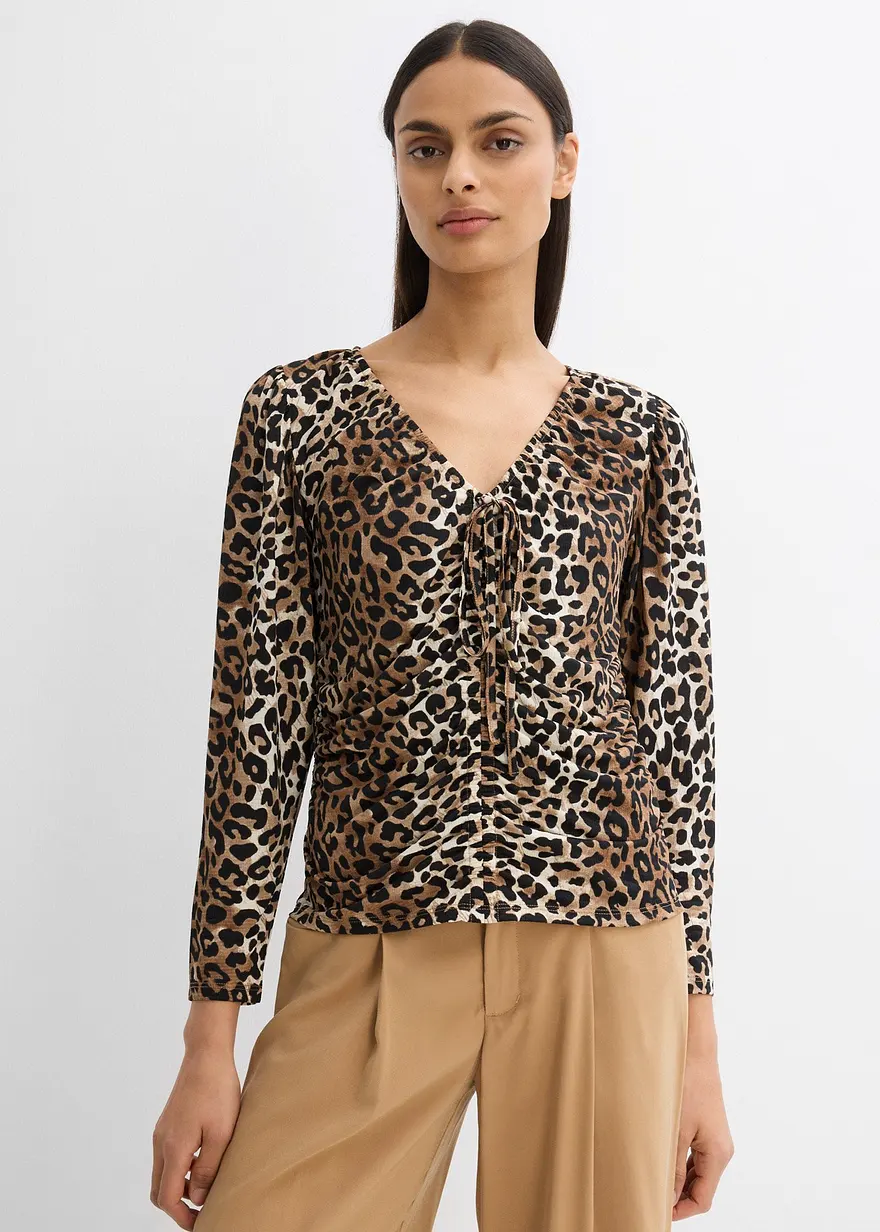 Langarmshirt mit Raff-Details