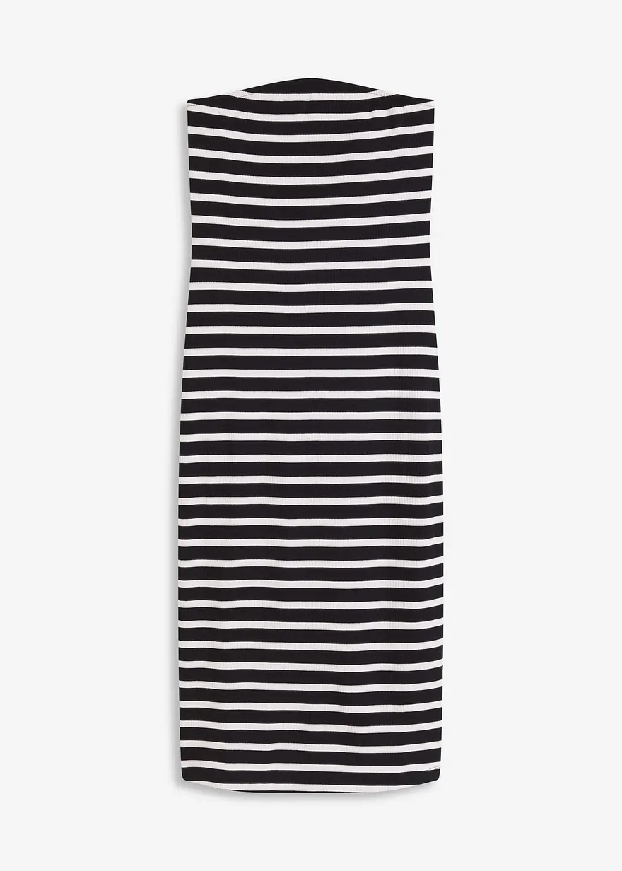 geripptes Bandeau-Kleid