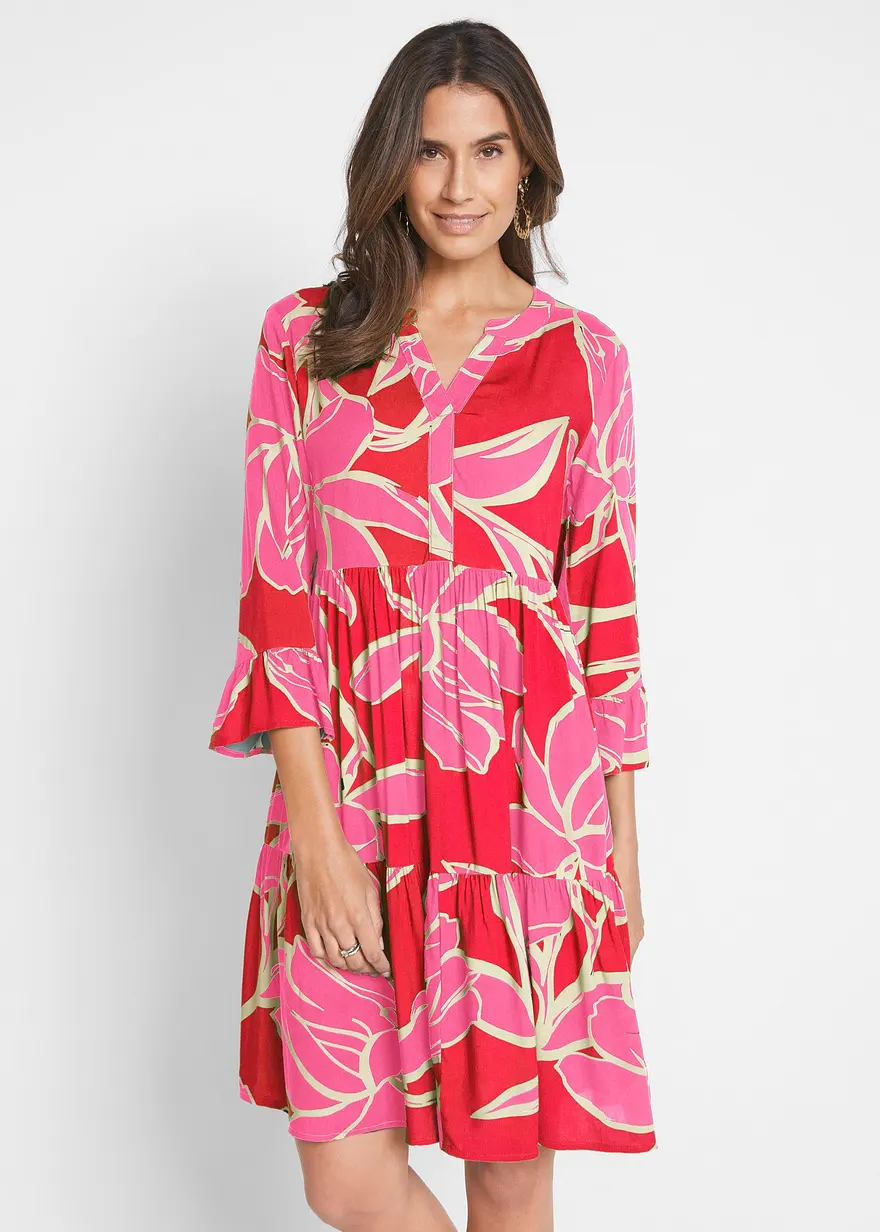 Tunika-Kleid aus fließender Viskose