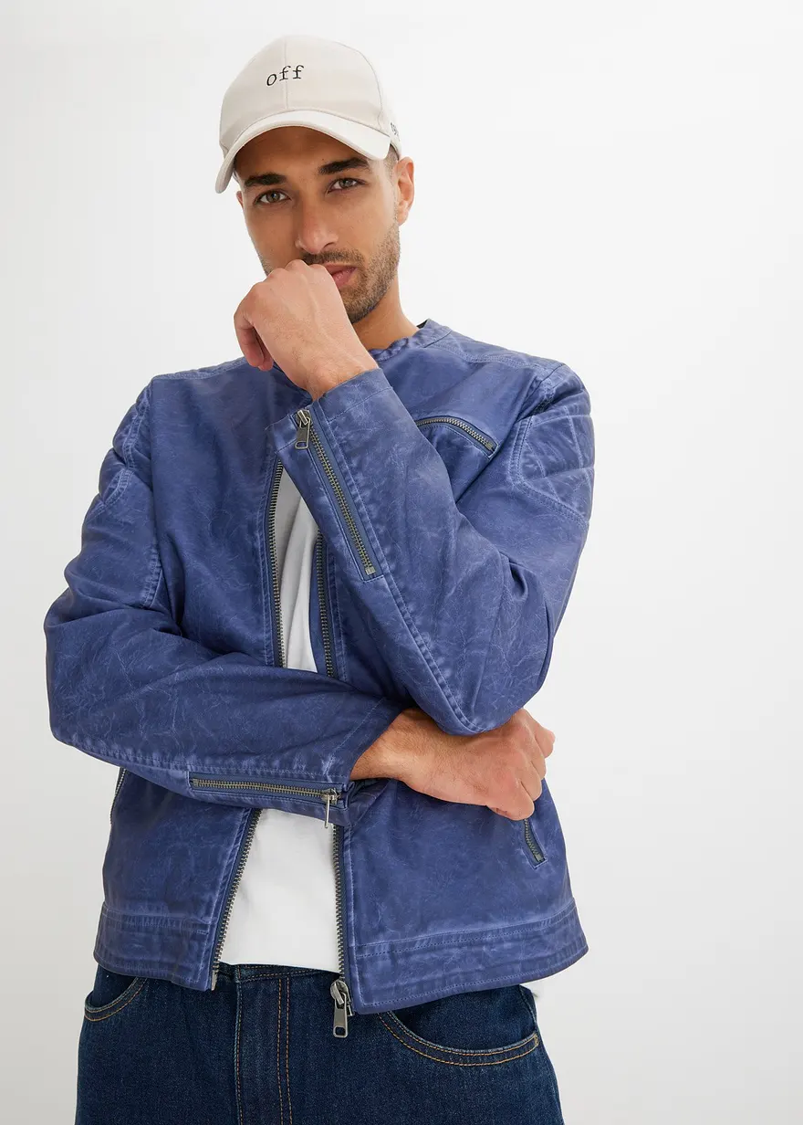 Lederimitat-Jacke