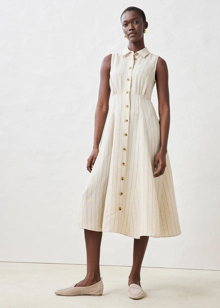 Hemdblusenkleid aus reinem Leinen