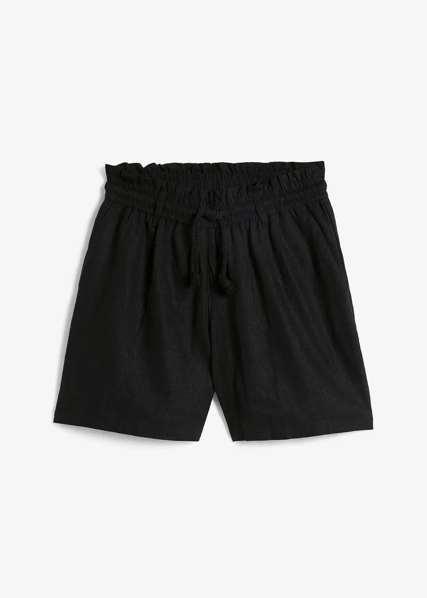 Leinen-Paperbag-Shorts