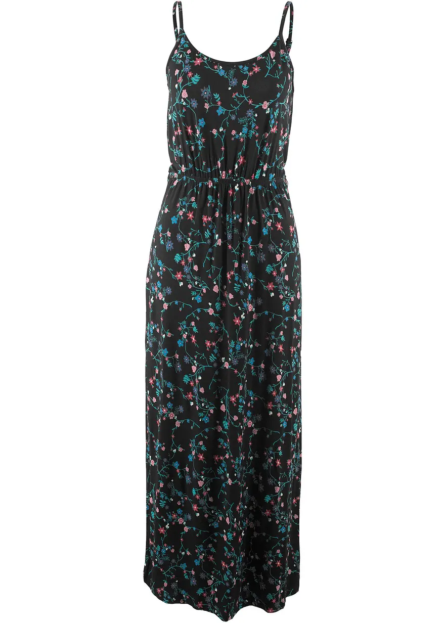tailliertes Maxi-Kleid mit Druck