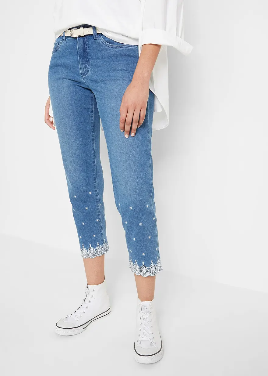 Capri Straight Jeans Mid Waist