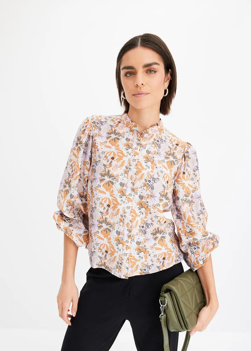 Bluse aus strukturierter Viskose
