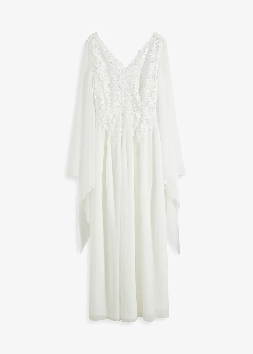 Brautkleid aus feinem Chiffon mit Spitze