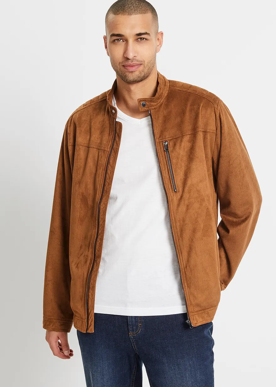 Jacke in Veloursleder-Optik