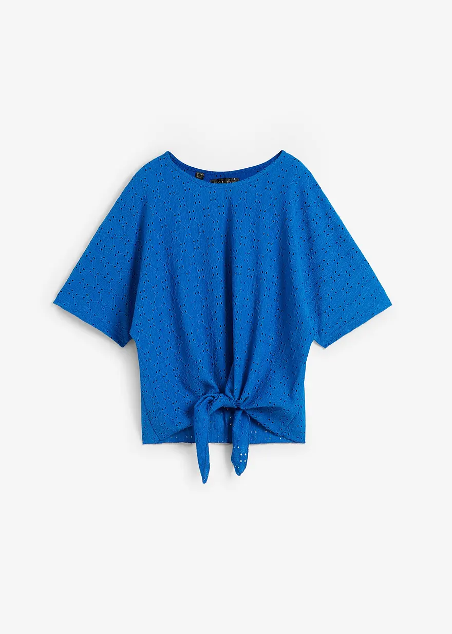 Kurzshirt mit Lochstickerei