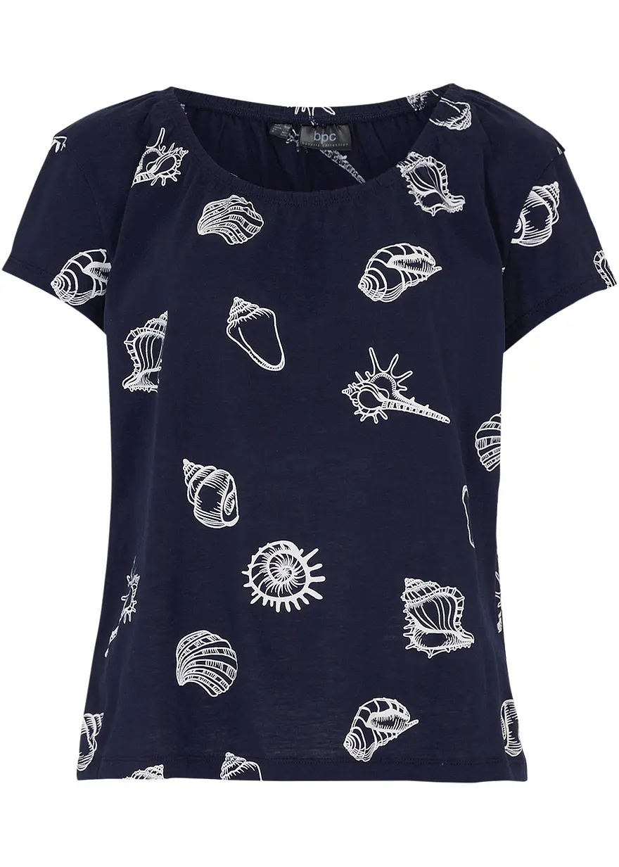 Bedrucktes Shirt mit Rundhalsausschnitt aus Bio-Baumwolle