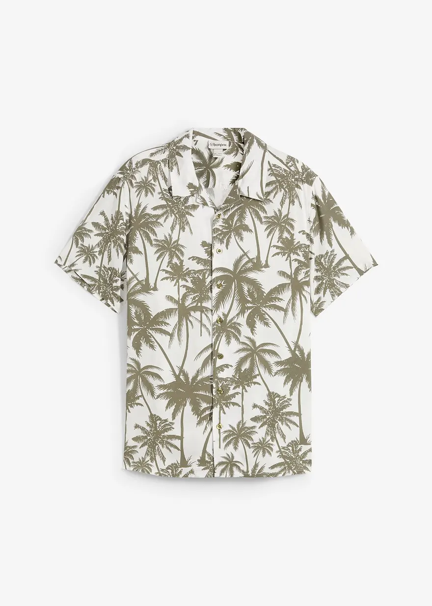 Kurzarmhemd aus Viskose, Slim Fit