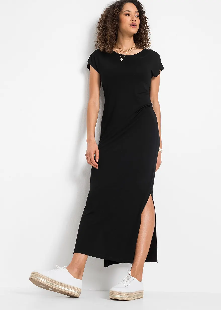 Jerseykleid aus fließendem Viskose-Elasthan-Mix