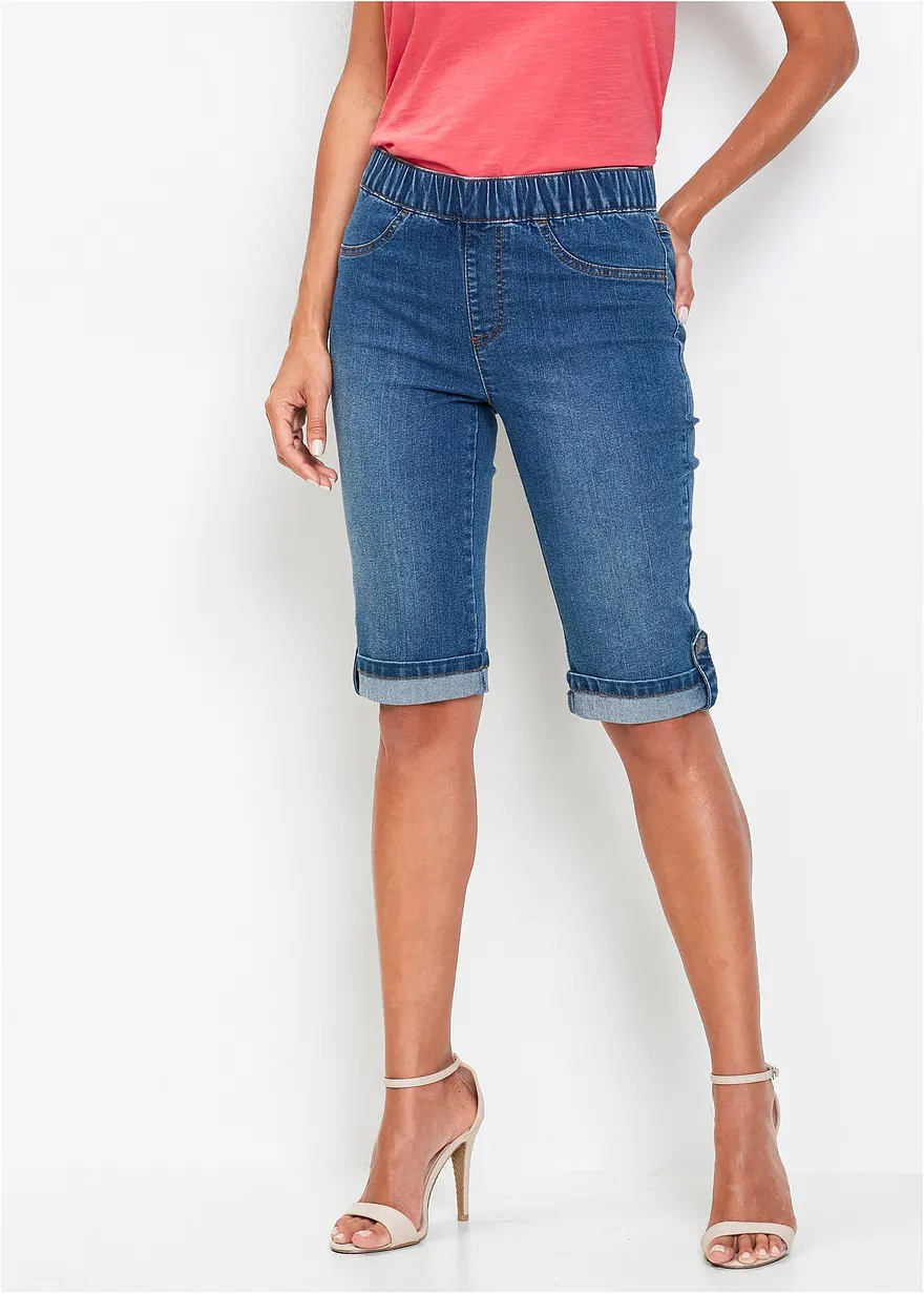 Jeans Bermuda Mid Waist, Bequembund