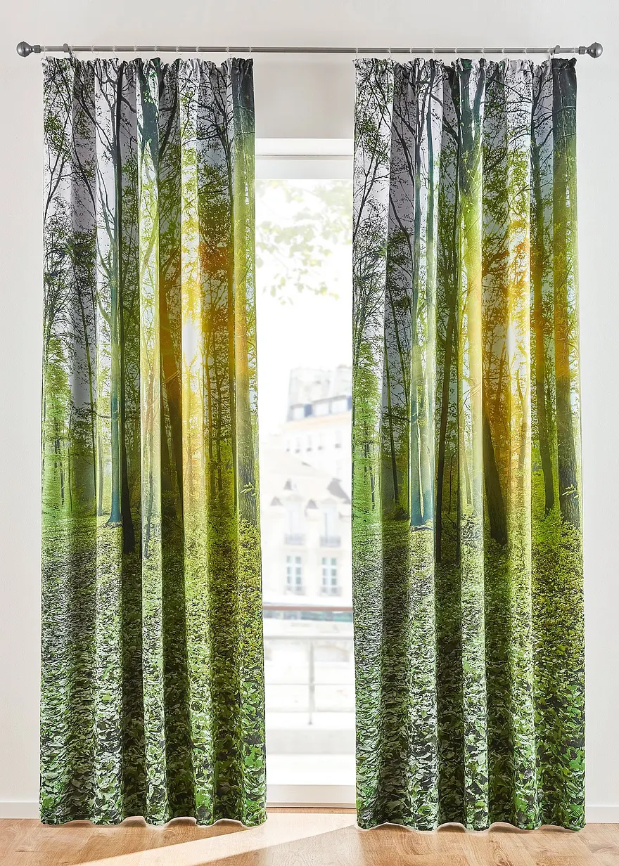 Abdunkelnder Vorhang mit Wald Motiv (1er Pack)