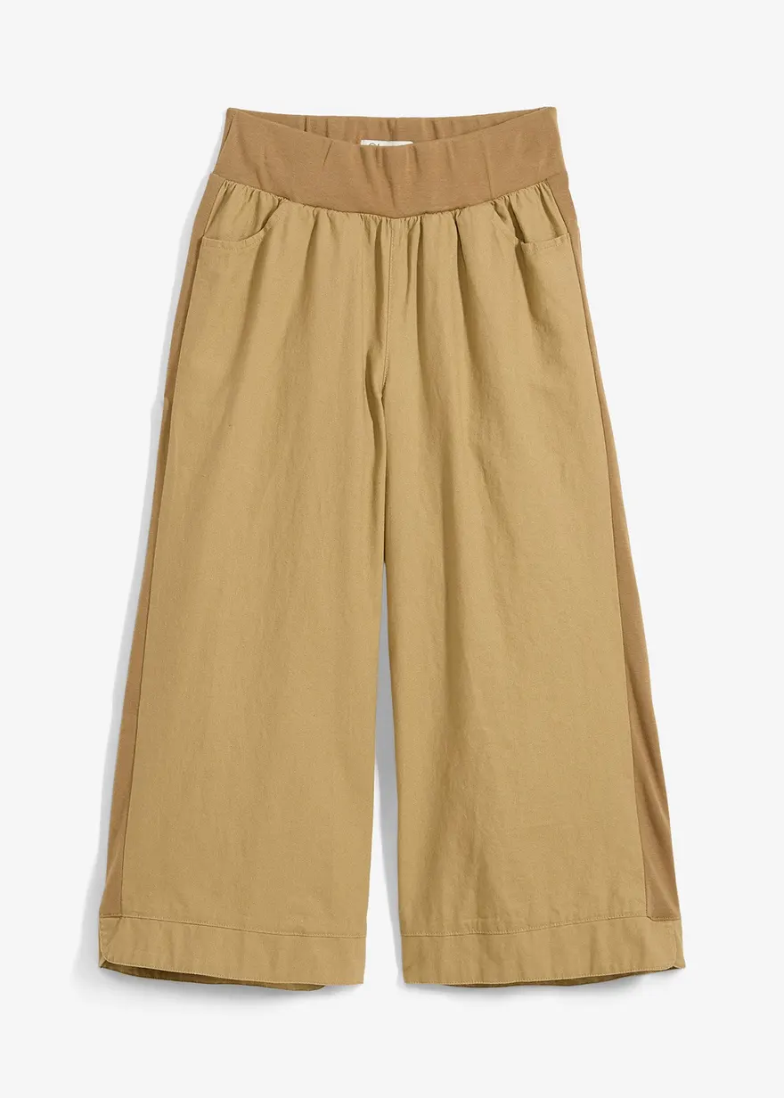 3/4-Hose aus Leinen-Baumwoll-Mischung