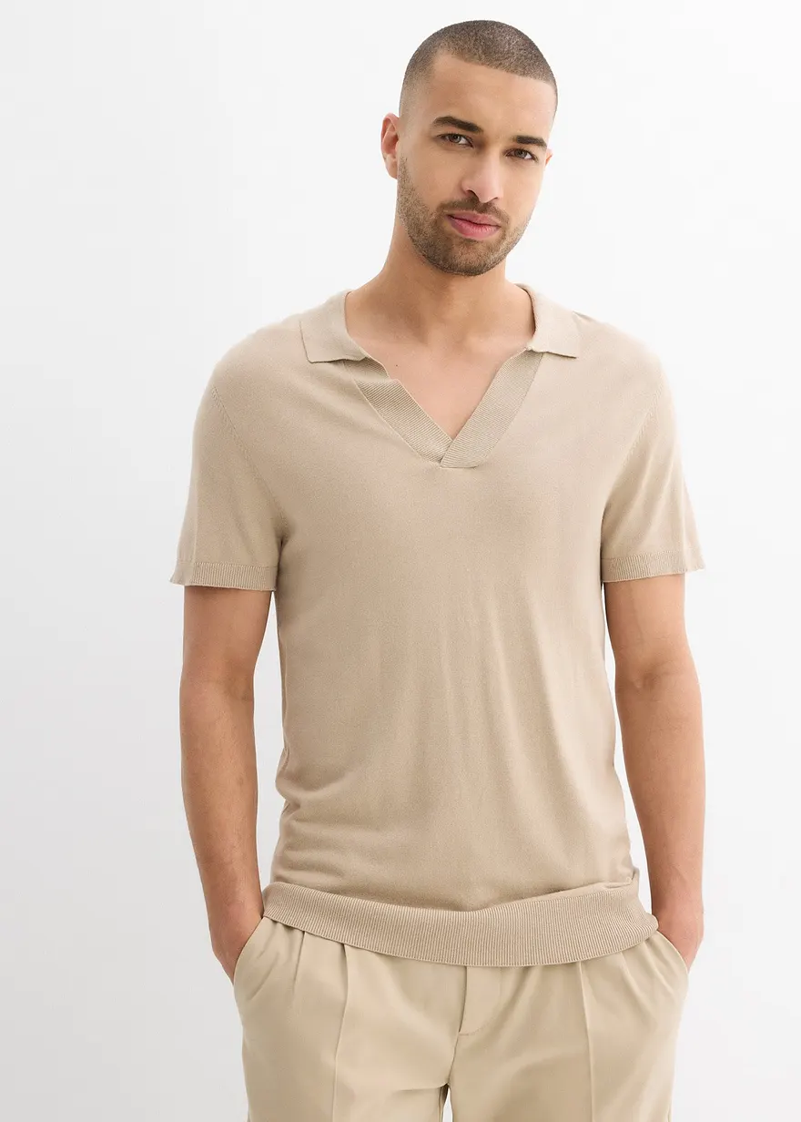 Sommerliches Feinstrick-Poloshirt