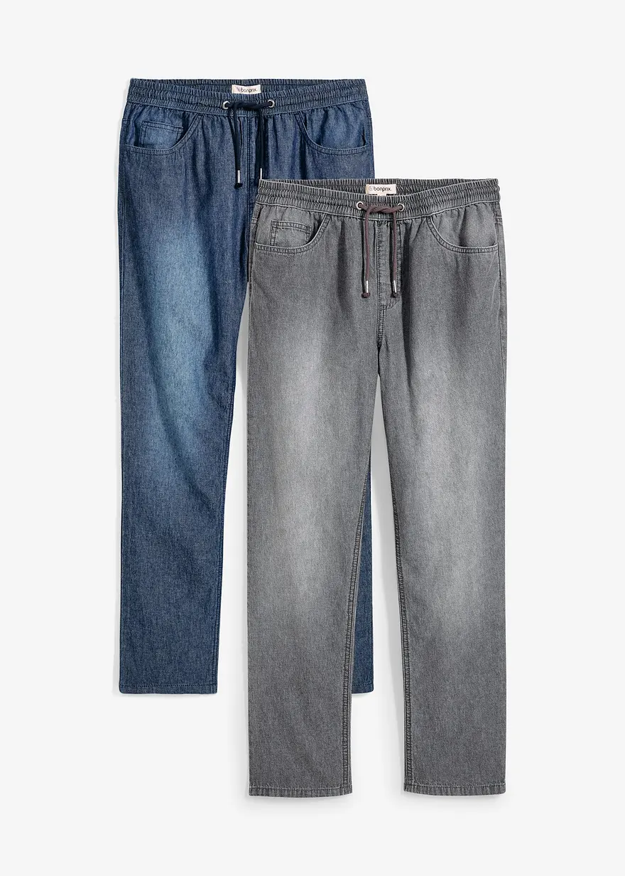 Classic Fit Schlupfjeans in sommerlichem Denim (2er Pack)