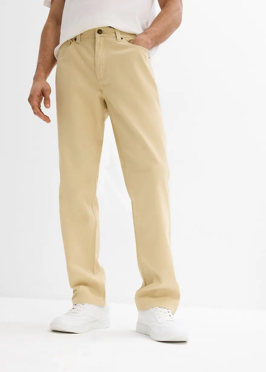 Regular Fit Twillhose aus reiner Baumwolle, Straight