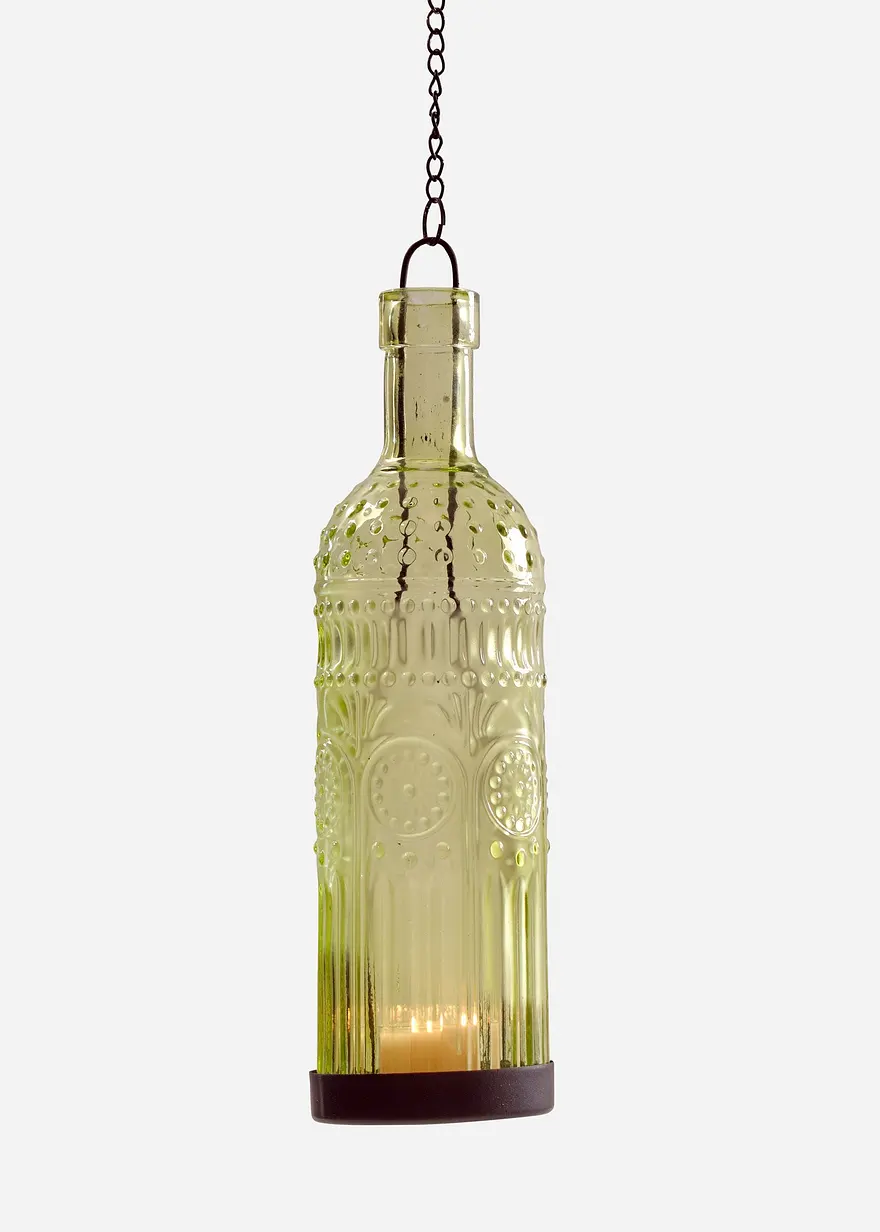 Hängedeko Teelichthalter in Flasche