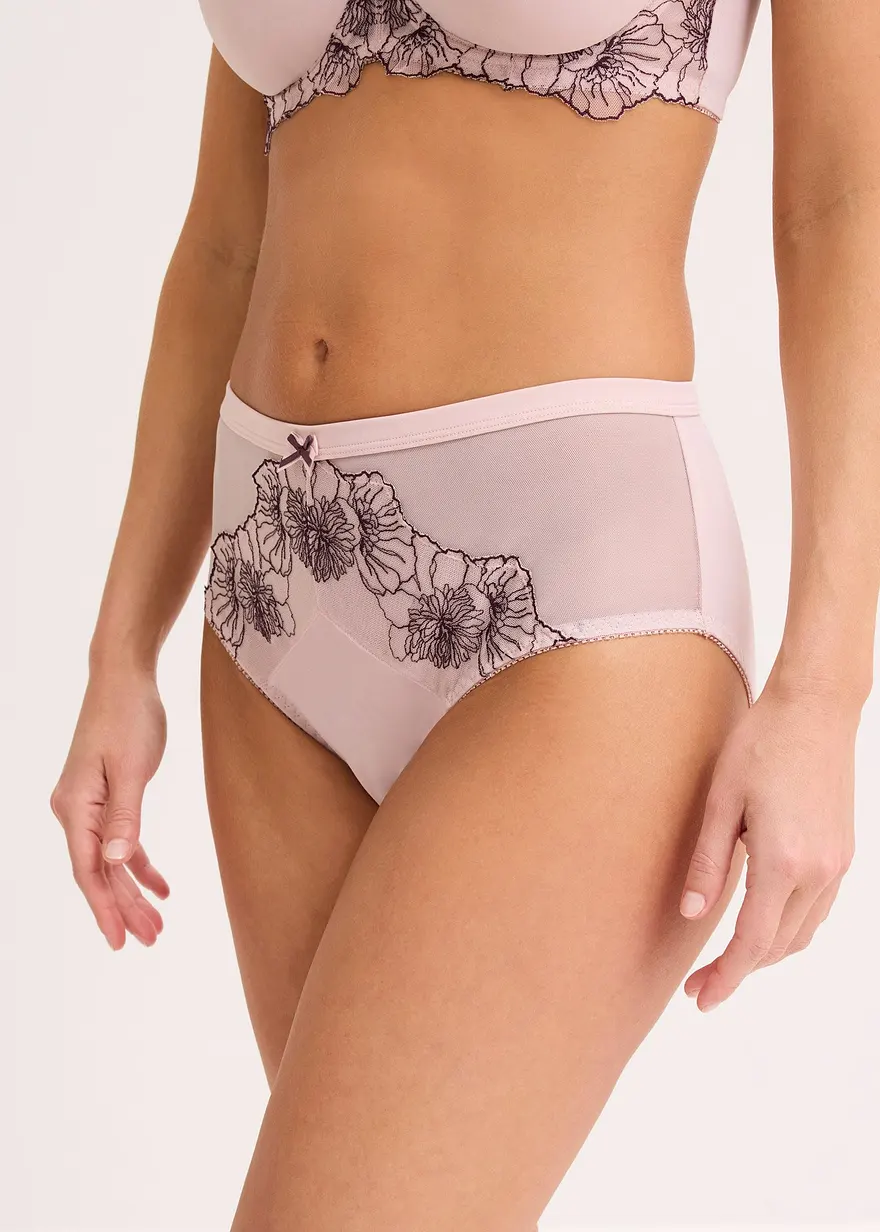 Maxislip mit zarter Stickerei