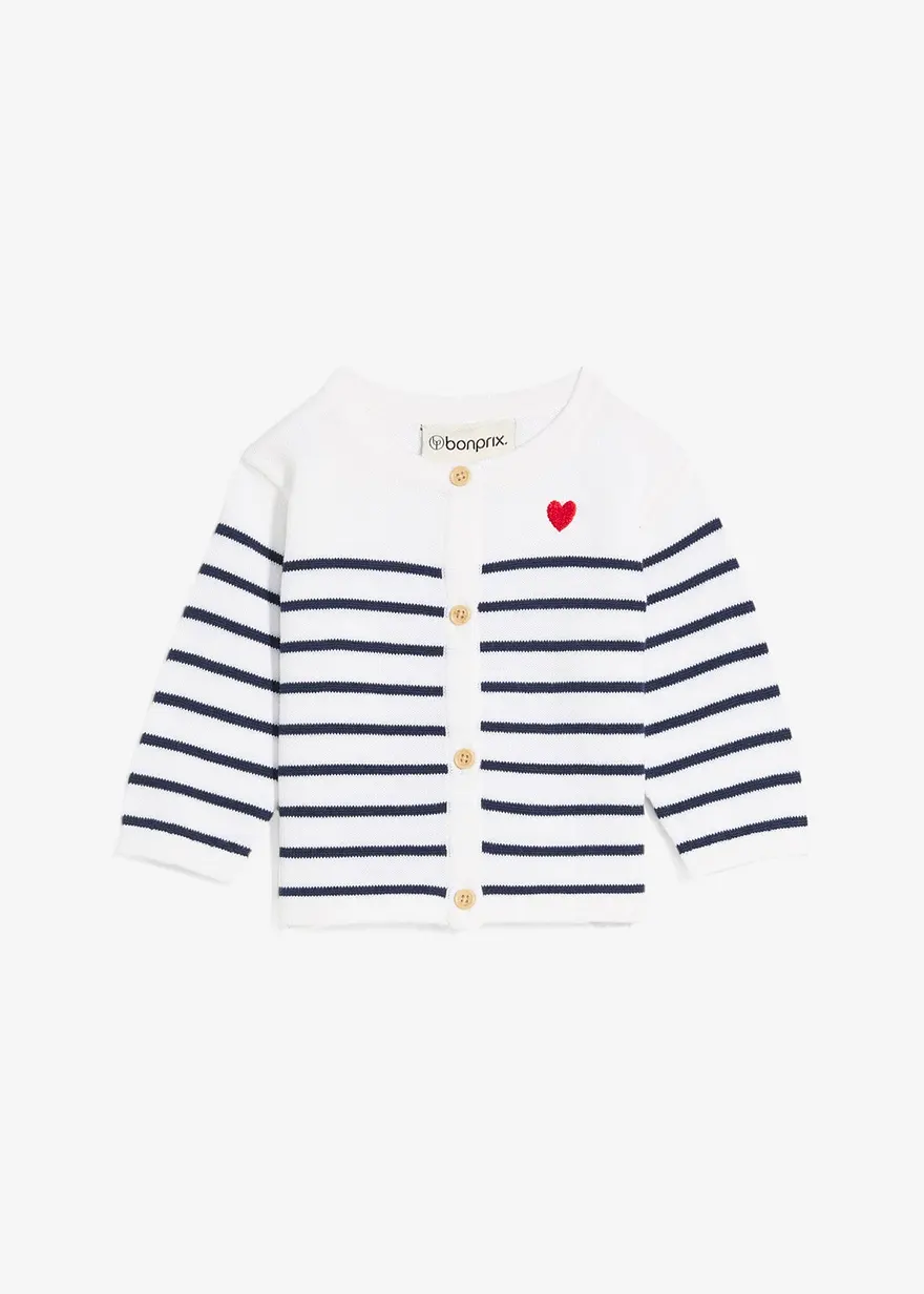 Maritime Feinstrickjacke mit Knöpfen