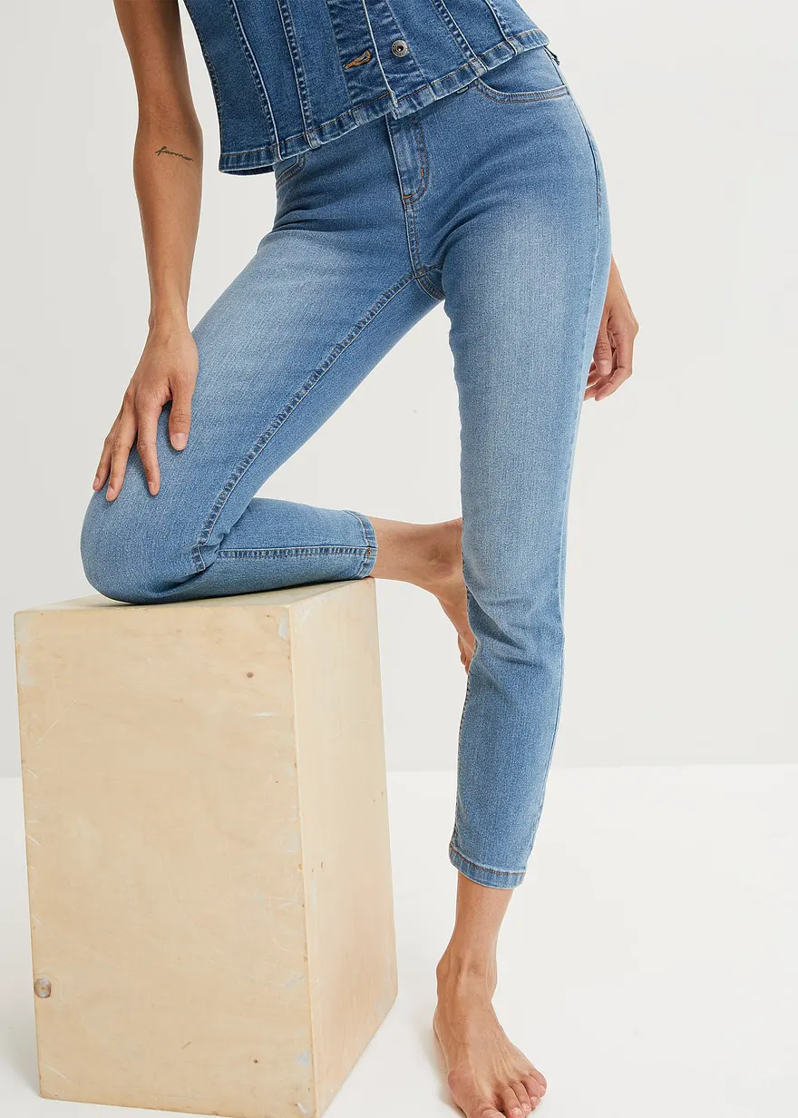 Slim Fit Jeans Mid Waist, cropped