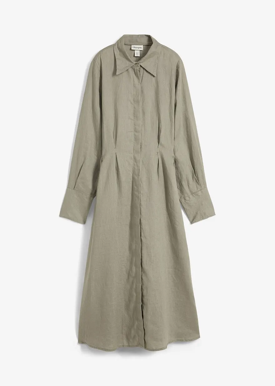 Hemdblusenkleid aus reinem Leinen