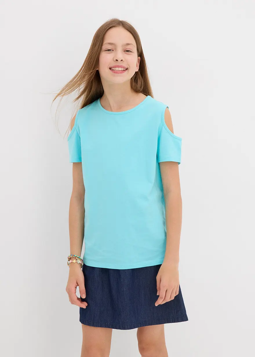 Cold-Shoulder-Shirt aus reiner Bio-Baumwolle