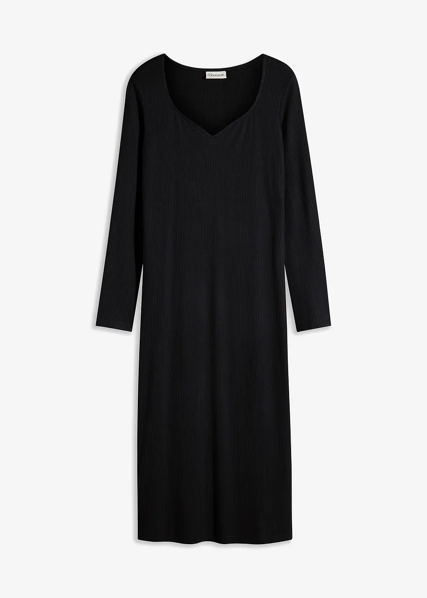geripptes Midikleid