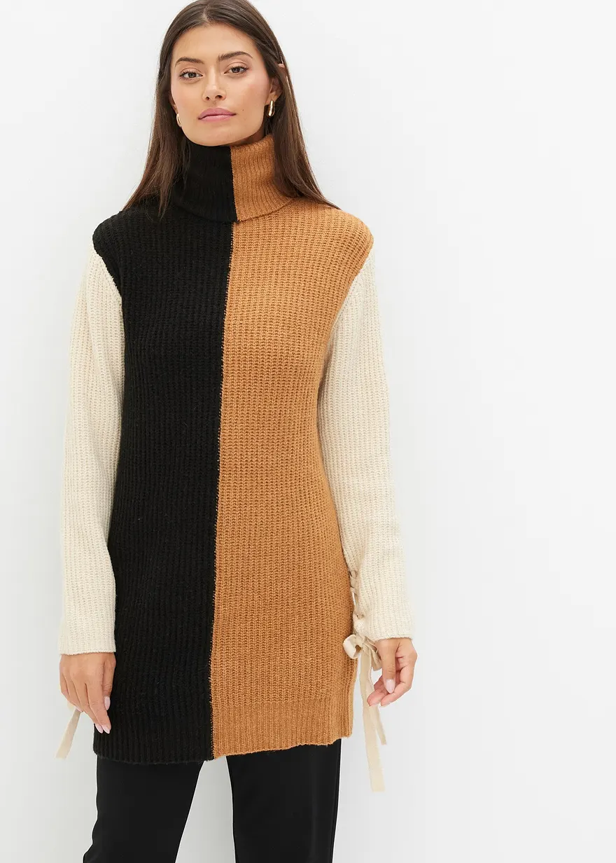 3 farbiger Longpullover