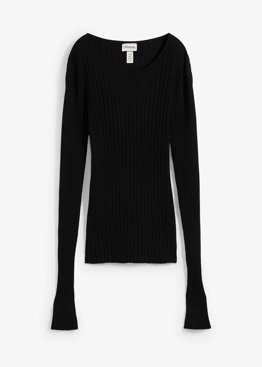 Geripptes Strickshirt