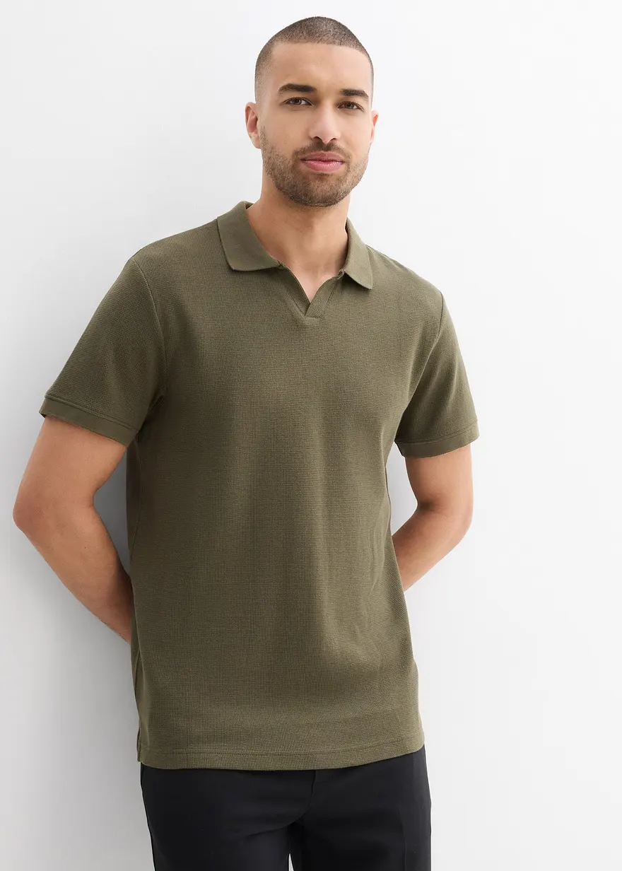 Poloshirt mit Struktur aus Bio-Baumwolle