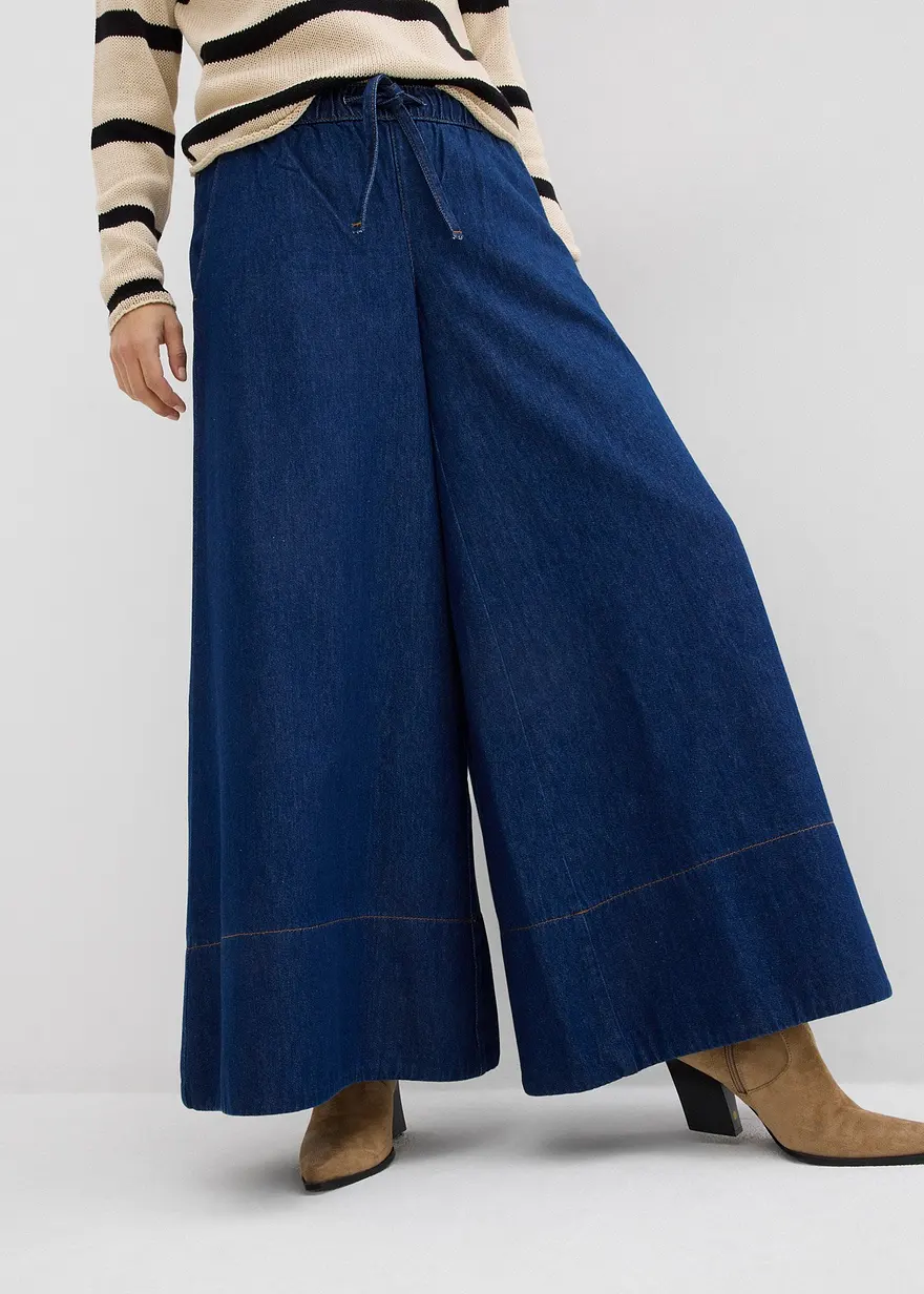 Wide-Leg-Jeans, Mid Waist, Bequembund