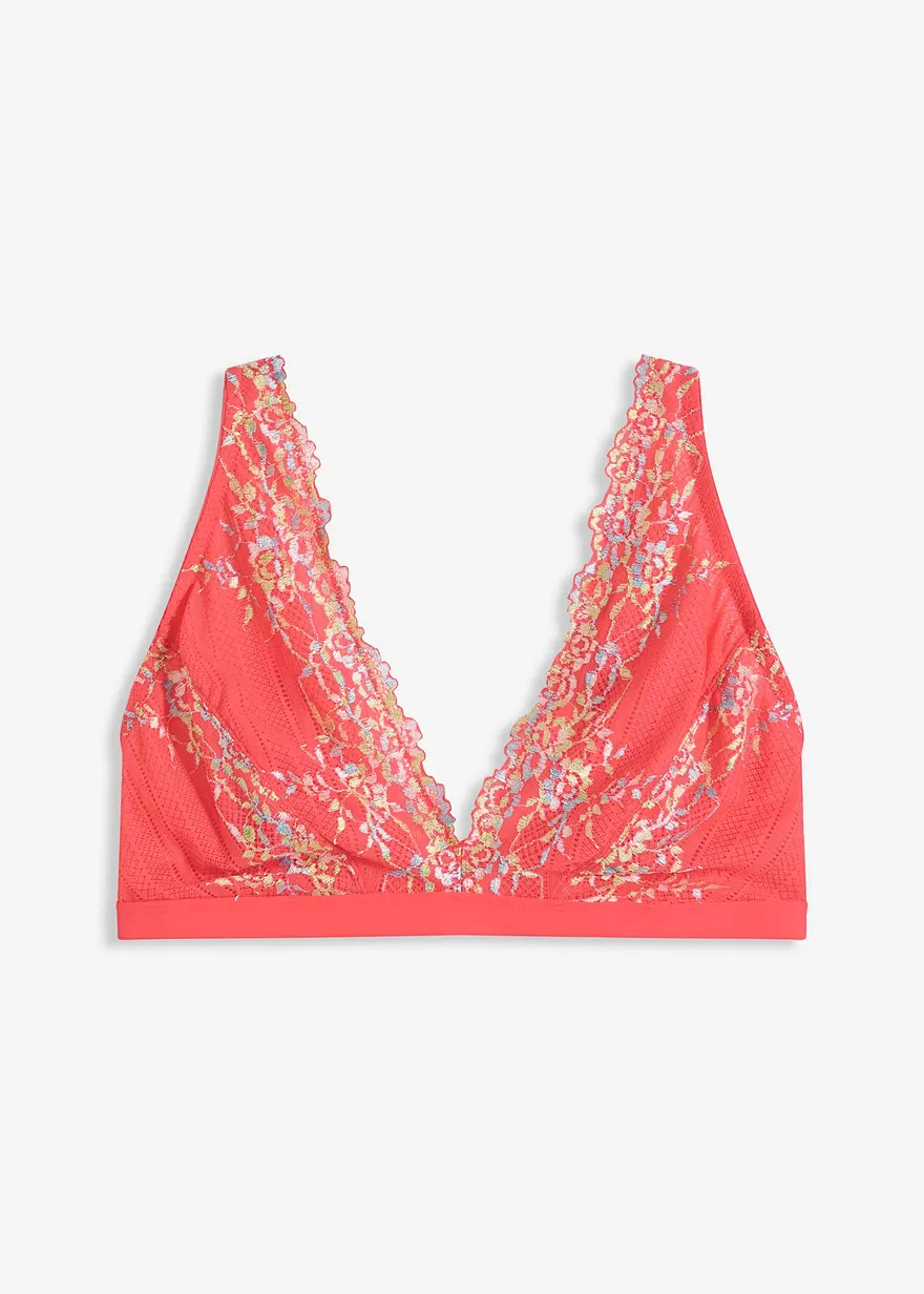 Bralette ohne Bügel mit mehrfarbiger Spitze