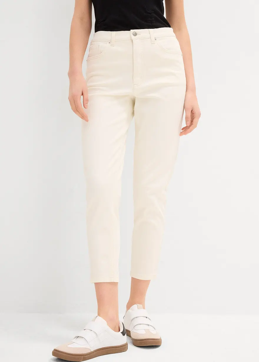 Mom-Jeans High Waist, Low Stretch cropped