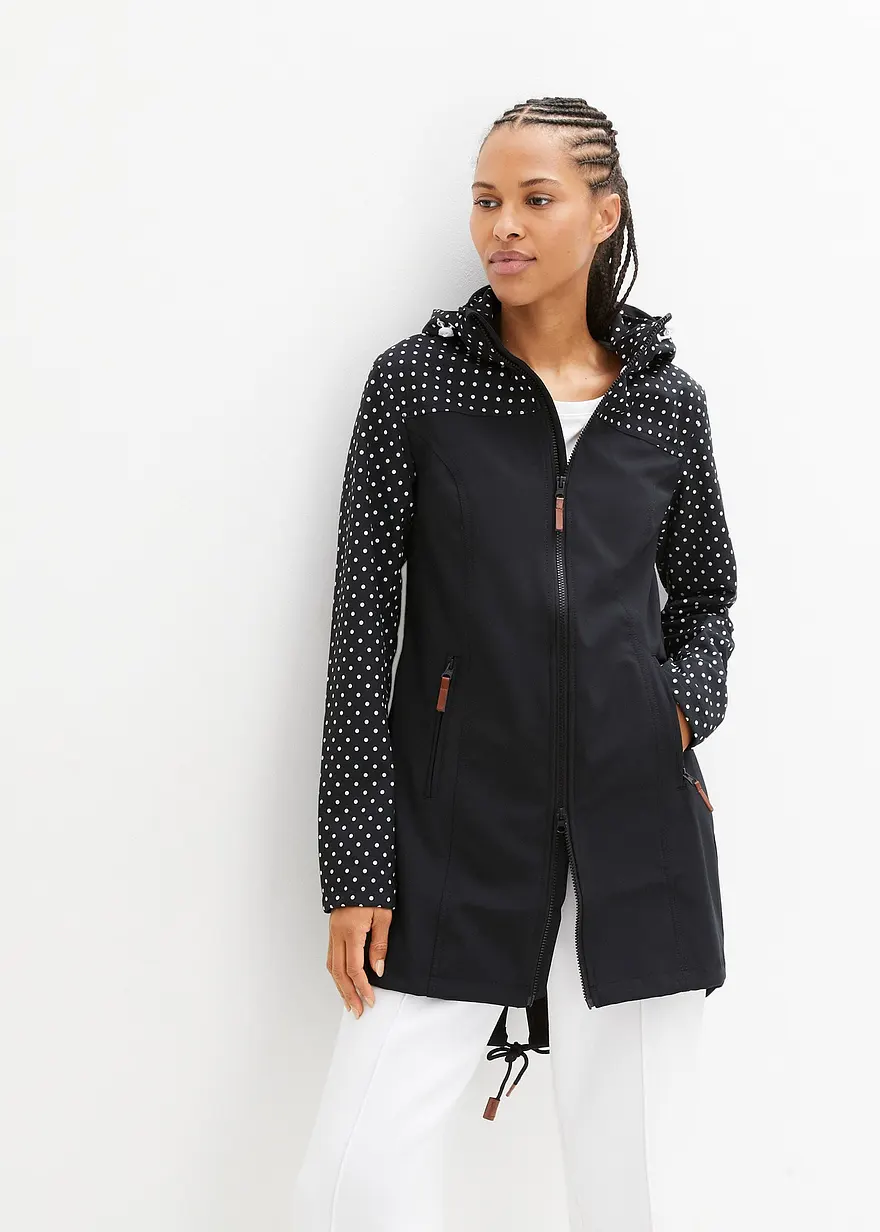 Wasserabweisende Softshelljacke, schlanker Schnitt