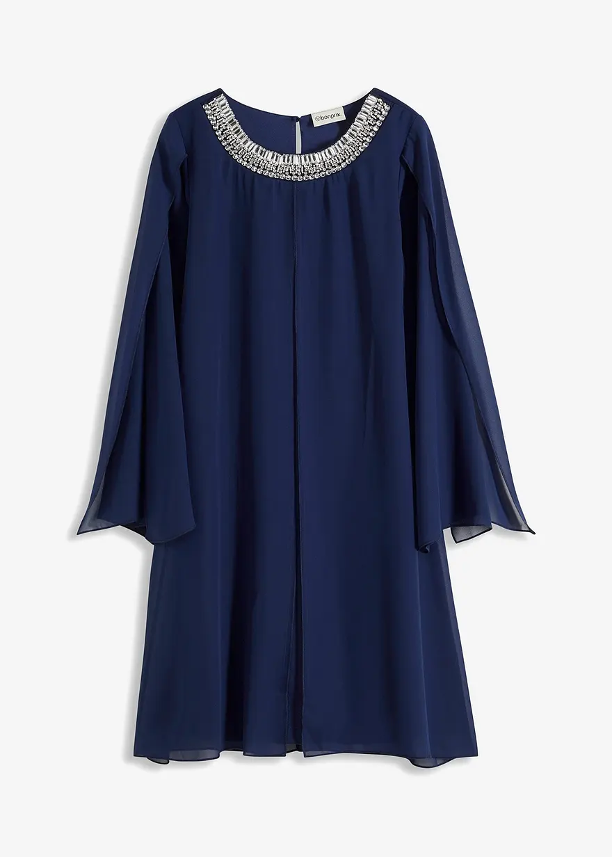 Chiffonkleid mit Strassstein-Applikation