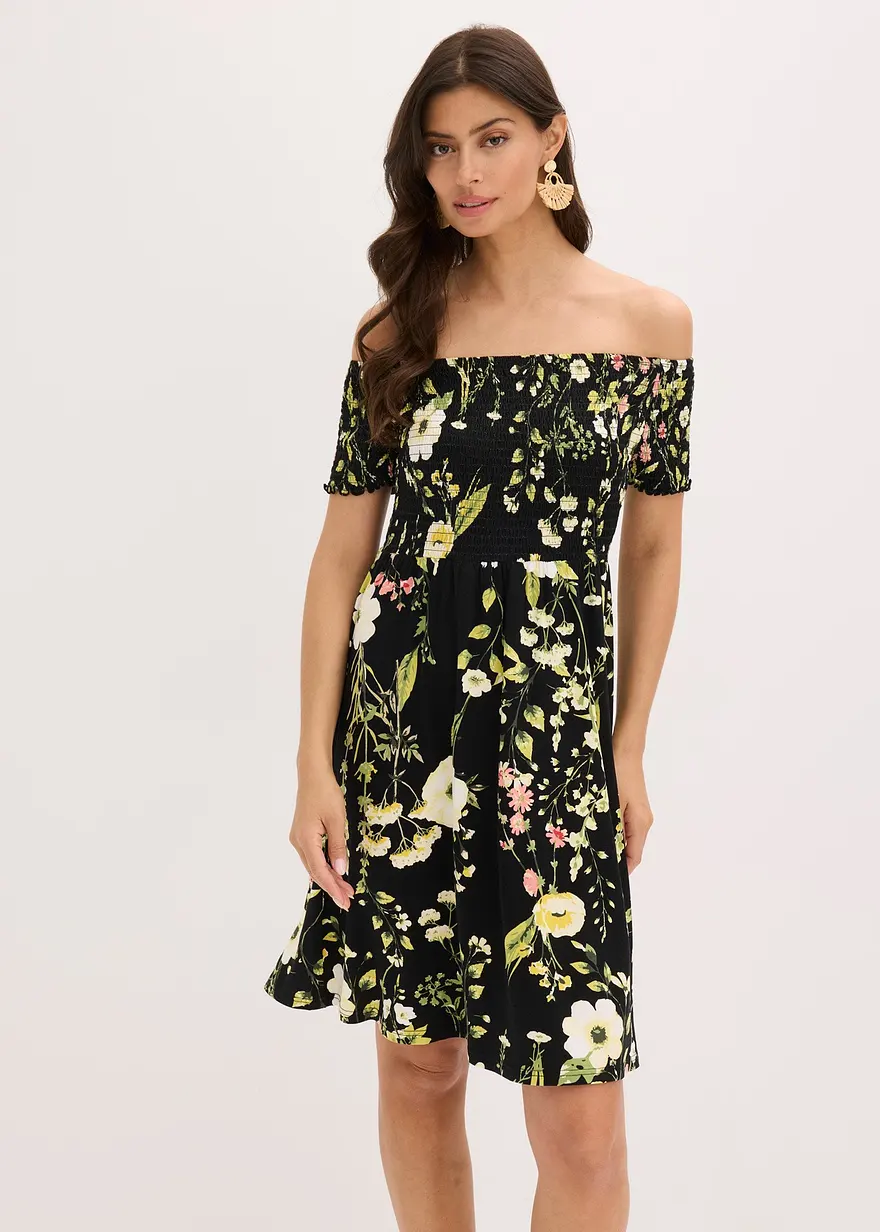 Carmen-Kleid aus softem Viskose-Mix