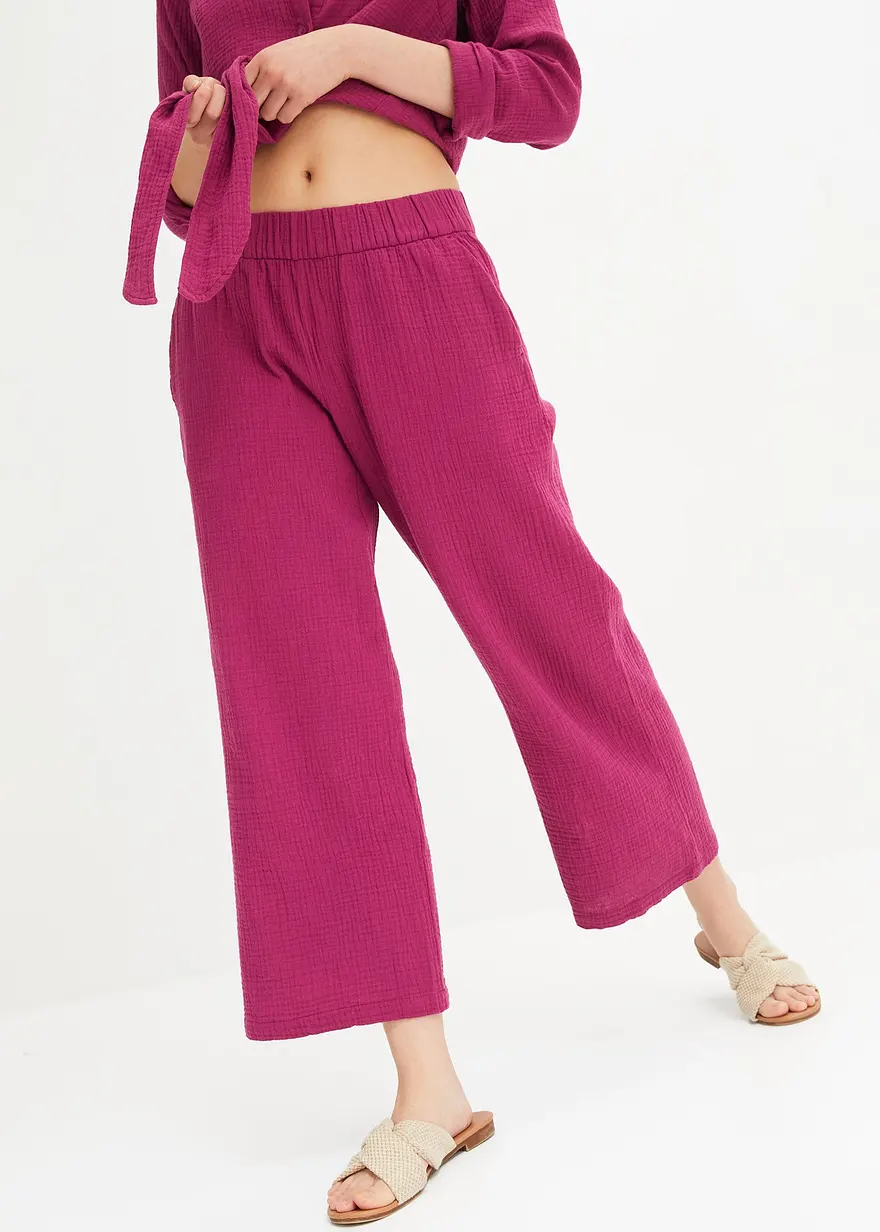 Marlenehose aus Baumwoll-Musselin
