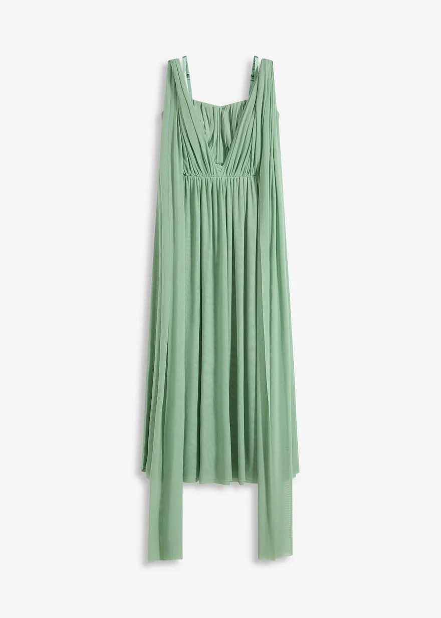 Maxikleid aus Mesh mit Tragevarianten