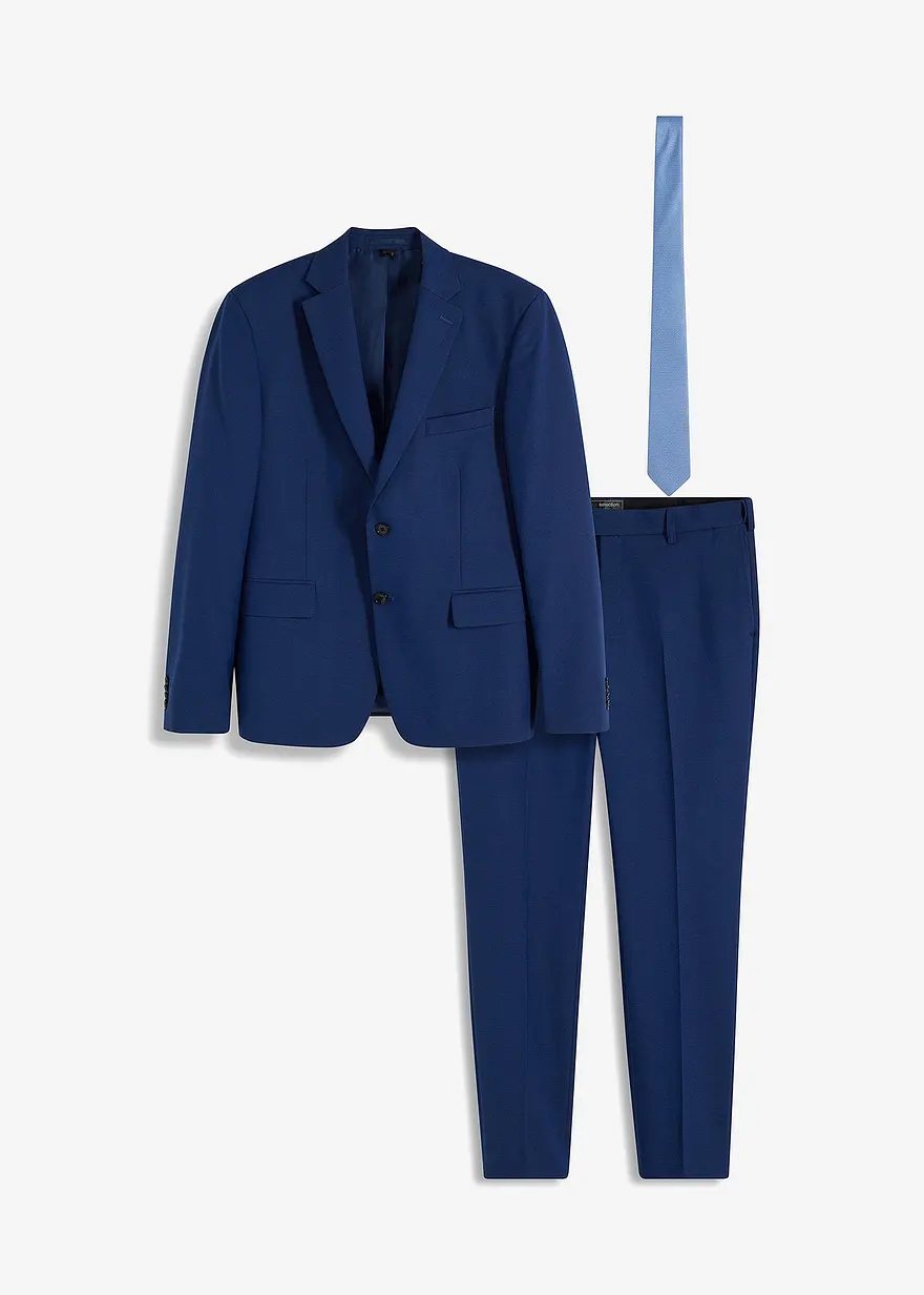 Anzug mit Krawatte (3-tlg.Set), Regular Fit