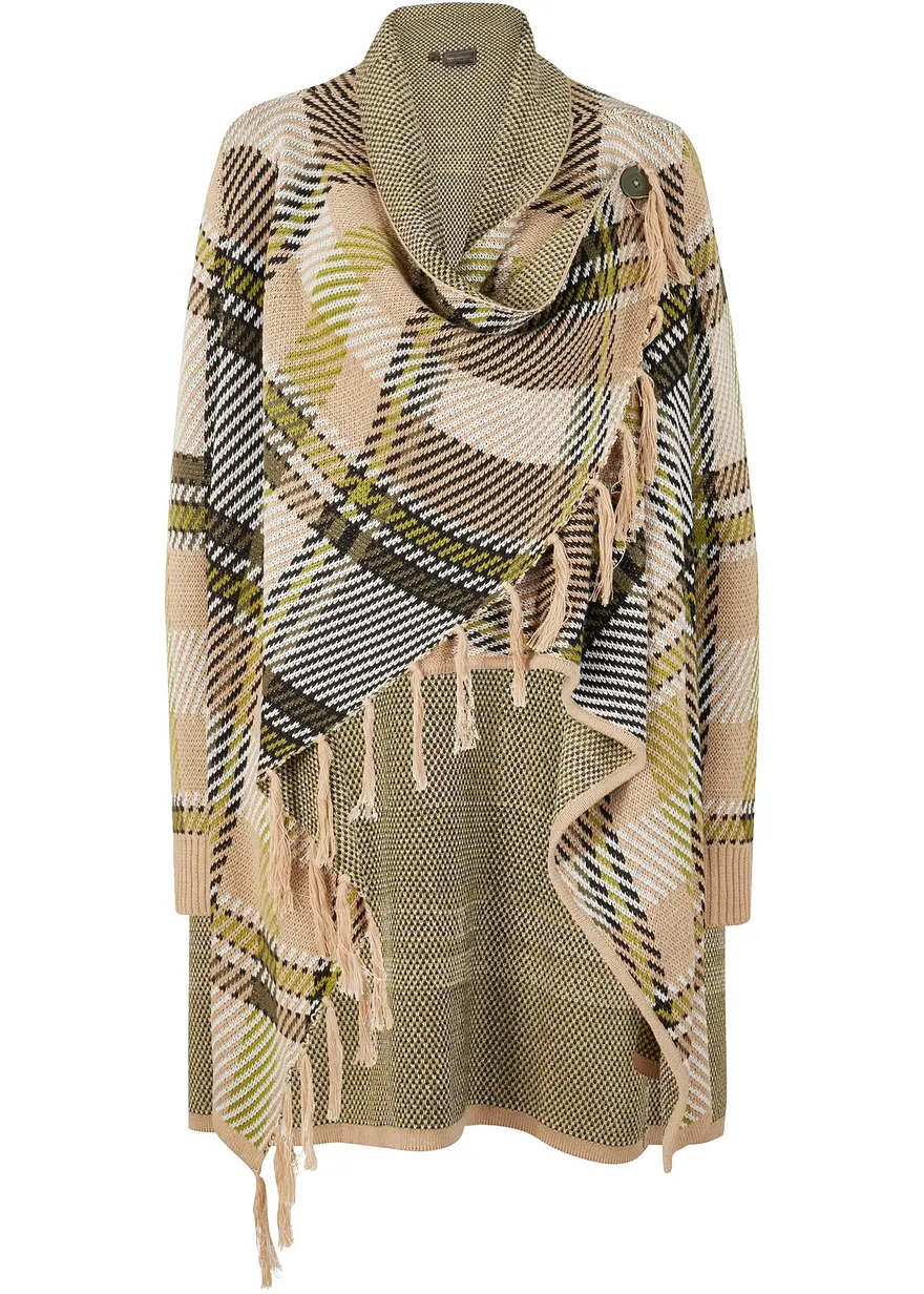 Longstrickjacke mit Fransen