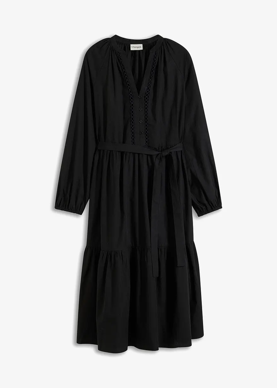 Midikleid mit Crochet-Einsätzen