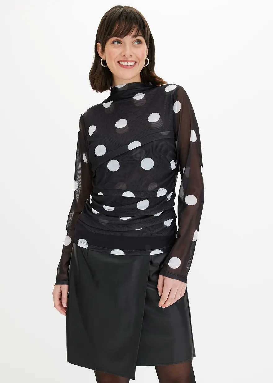 Langarmshirt aus zartem Mesh