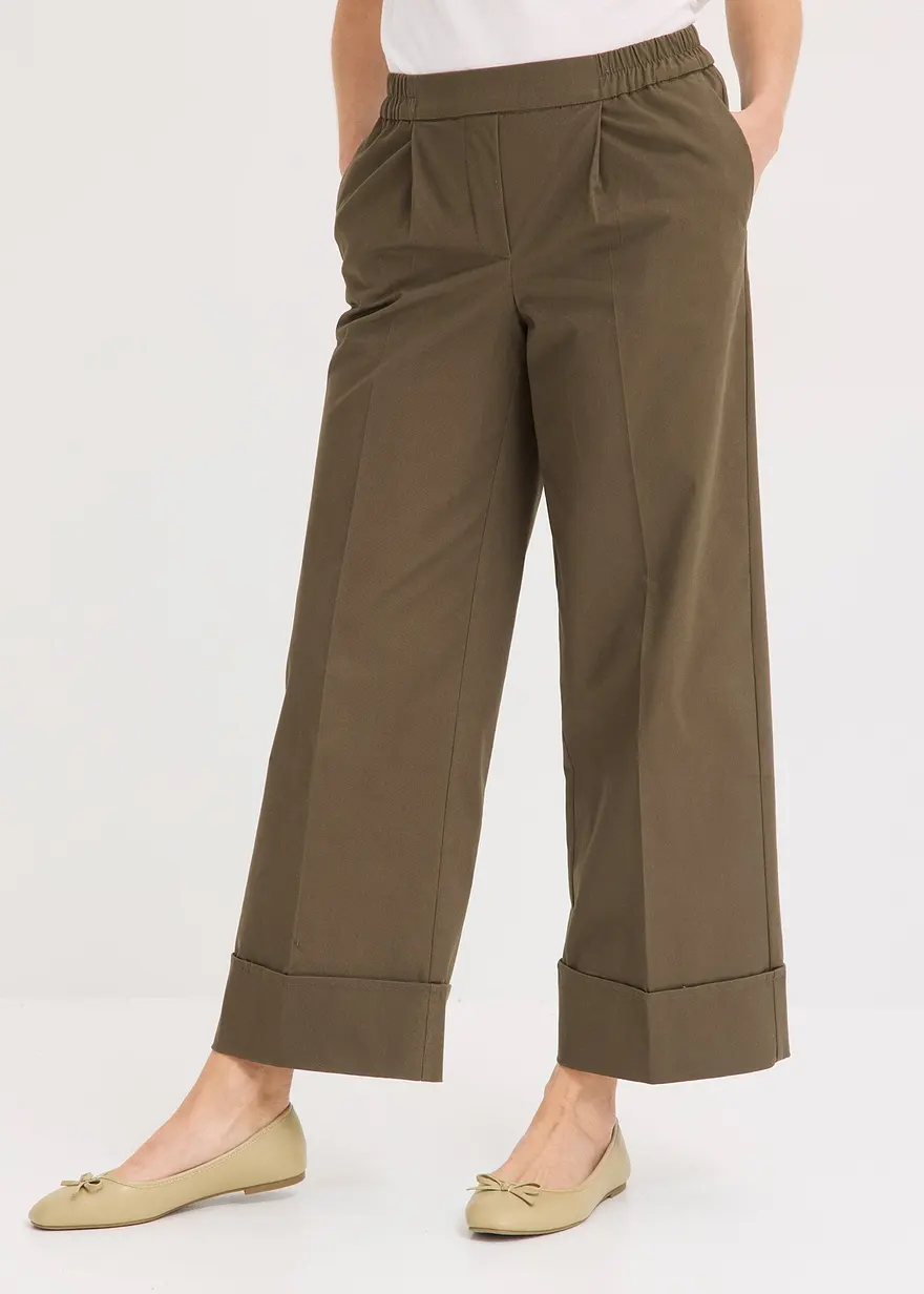 Bundfaltenhose aus Baumwollstretch