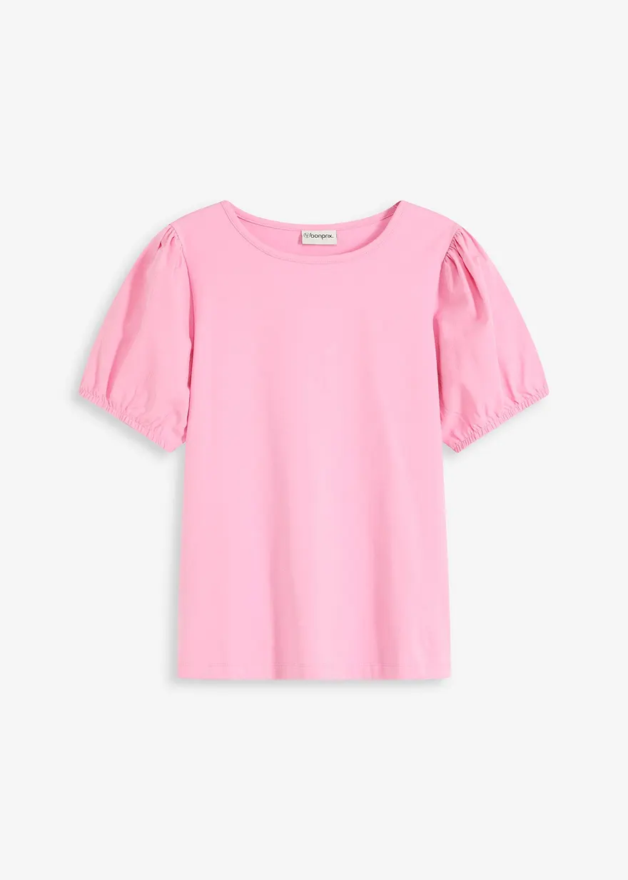 Jerseyshirt mit Ärmeln aus Baumwollpopeline