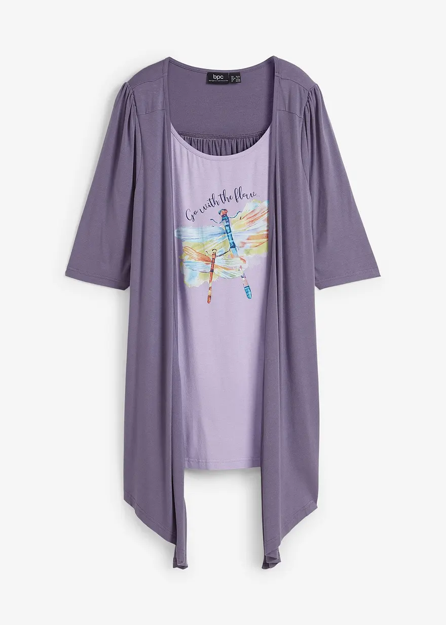 2 in 1 Shirt aus Viskose