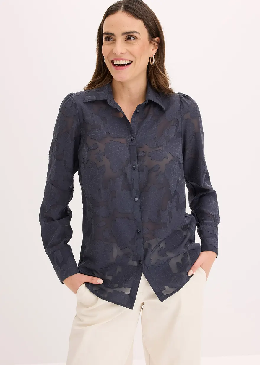 Bluse aus Jaquard-Chiffon