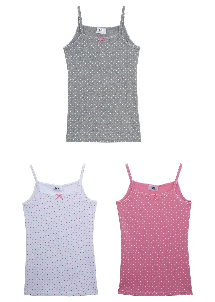 Unterhemd mit weicher Baumwolle und Satin-Schleife (3er Pack)