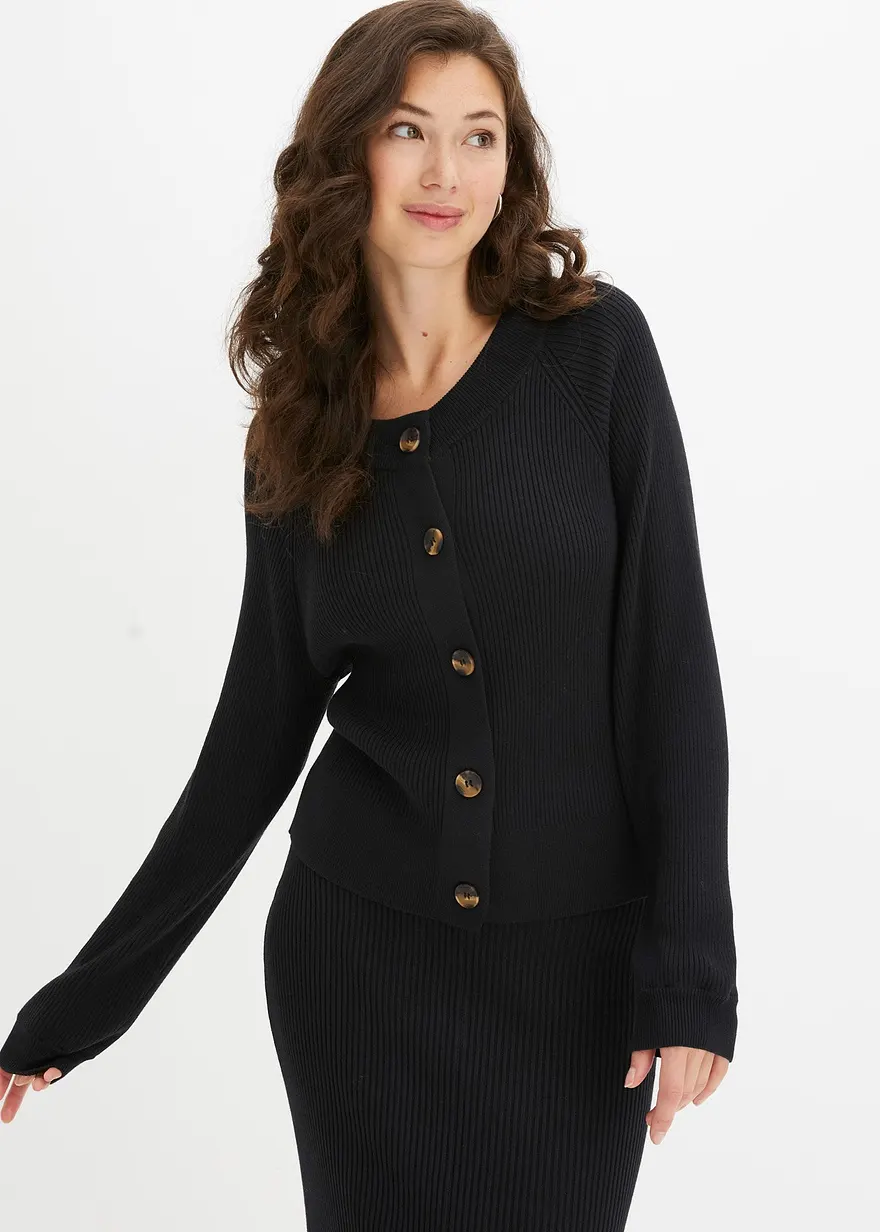 Ripp-Strickjacke